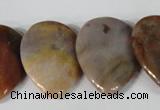 CTD10 Top drilled 22*30mm flat teardrop jasper gemstone beads