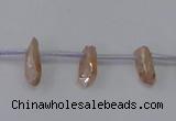 CTD1101 Top drilled 4*12mm - 5*18mm nuggets plated quartz beads