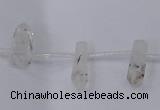 CTD1137 Top drilled 6*15mm - 8*20mm nuggets white crystal beads