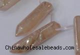 CTD1149 Top drilled 8*20mm - 10*30mm sticks plated quartz beads