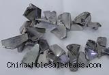 CTD1166 Top drilled 15*25mm - 30*40mm freeform plated agate beads