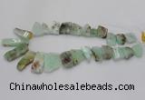 CTD1202 Top drilled 13*18mm - 15*40mm freeform Australia chrysoprase beads