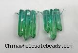 CTD1221 Top drilled 7*30mm - 9*45mm sticks plated quartz beads