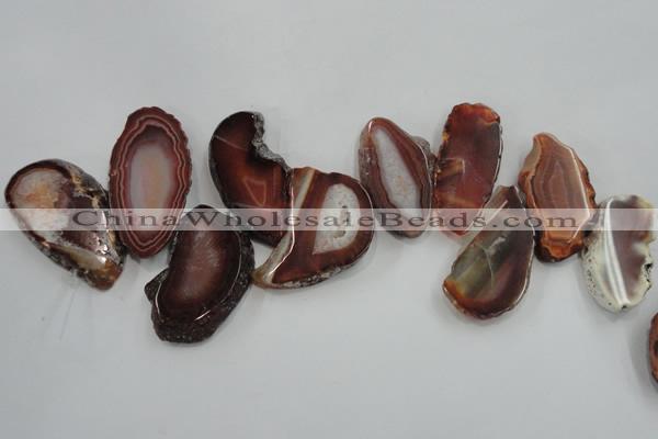 CTD1501 Top drilled 25*45mm - 30*50mm freeform agate slab beads