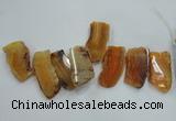 CTD1510 Top drilled 30*50mm - 30*70mm freeform agate slab beads