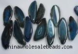 CTD1521 Top drilled 25*50mm - 30*60mm freeform agate slab beads