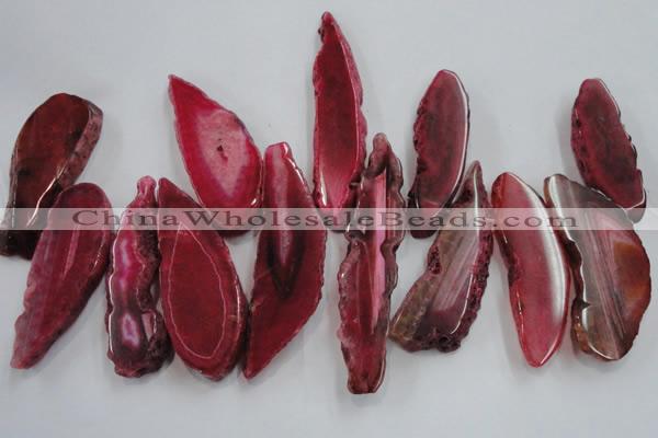 CTD1523 Top drilled 20*55mm - 25*80mm freeform agate slab beads