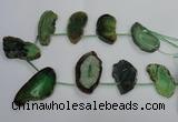 CTD1570 Top drilled 25*35mm - 30*55mm freeform agate slab beads