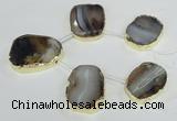 CTD1605 Top drilled 30*40mm - 35*45mm freeform montana agate beads