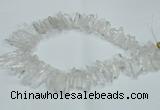 CTD1638 Top drilled 5*25mm - 7*45mm sticks white crystal beads