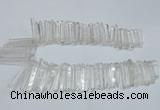 CTD1639 Top drilled 5*30mm - 7*60mm sticks white crystal beads