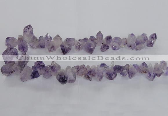 CTD1642 Top drilled 10*20mm - 15*25mm faceted nuggets amethyst beads