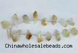 CTD1645 Top drilled 15*20mm - 18*35mm faceted nuggets citrine beads