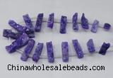 CTD1650 Top drilled 10*20mm - 15*40mm freeform druzy agate beads