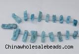 CTD1653 Top drilled 10*20mm - 15*40mm freeform druzy agate beads