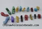 CTD1655 Top drilled 10*20mm - 15*40mm freeform druzy agate beads