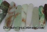 CTD1657 Top drilled 6*20mm - 8*50mm sticks Australia chrysoprase beads