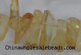 CTD1698 Top drilled 8*15mm - 11*35mm sticks dyed white crystal beads