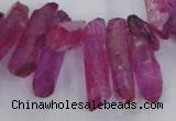 CTD1700 Top drilled 8*15mm - 11*35mm sticks dyed white crystal beads