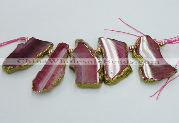 CTD1734 Top drilled 25*35mm - 30*45mm freeform agate slab beads