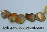 CTD1738 Top drilled 25*35mm - 35*50mm freeform agate slab beads