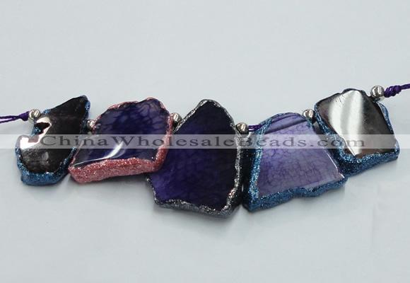 CTD1745 Top drilled 25*35mm - 35*50mm freeform agate slab beads