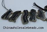 CTD1751 Top drilled 20*35mm - 30*50mm freeform agate slab beads