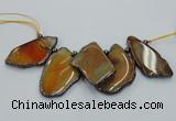 CTD1756 Top drilled 20*40mm - 35*55mm freeform agate slab beads