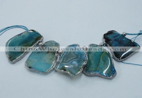 CTD1764 Top drilled 20*40mm - 35*55mm freeform agate slab beads