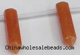 CTD1803 Top drilled 10*30mm - 10*32mm sticks red aventurine beads