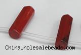 CTD1809 Top drilled 10*30mm - 10*32mm sticks red jasper beads