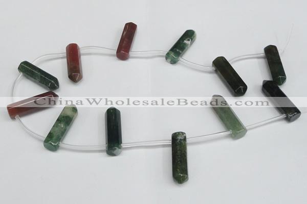 CTD1811 Top drilled 10*30mm - 10*32mm sticks Indian agate beads