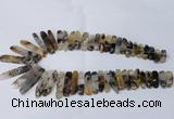 CTD1917 Top drilled 6*20mm - 10*60mm sticks montana agate beads