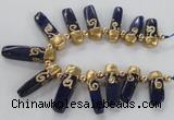 CTD1919 Top drilled 8*20mm - 10*35mm sticks lapis lazuli gemstone beads