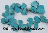 CTD2014 Top drilled 20*25mm - 30*35mm freeform turquoise beads
