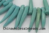 CTD2037 Top drilled 5*15mm - 6*40mm sticks turquoise beads