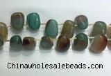 CTD2129 Top drilled 15*25mm - 18*25mm freeform agate beads