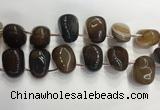 CTD2132 Top drilled 15*25mm - 18*25mm freeform agate beads