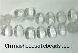 CTD2140 Top drilled 15*25mm - 18*25mm freeform white crystal beads