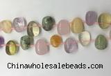 CTD2146 Top drilled 15*25mm - 18*25mm freeform mixed quartz beads