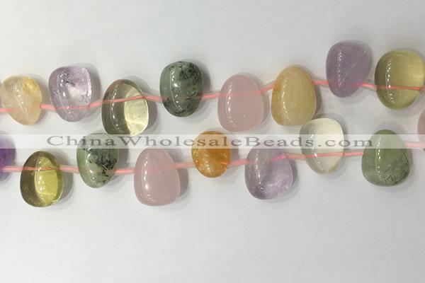 CTD2146 Top drilled 15*25mm - 18*25mm freeform mixed quartz beads