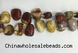 CTD2149 Top drilled 15*25mm - 18*25mm freeform mookaite beads