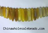 CTD2163 Top drilled 8*20mm - 10*40mm sticks agate gemstone beads