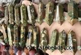 CTD2246 Top drilled 10*22mm - 12*45mm faceted nuggets rhyolite beads