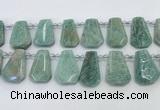 CTD2269 Top drilled 16*28mm - 20*30mm faceted freeform amazonite beads