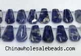 CTD2270 Top drilled 16*28mm - 20*30mm faceted freeform sodalite beads