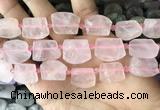 CTD2280 Top drilled 15*20mm - 17*23mm freeform rose quartz beads