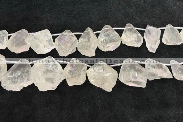 CTD2301 Top drilled 22*28mm - 30*45mm faceted nuggets white crystal beads
