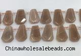 CTD2333 Top drilled 16*18mm - 20*30mm faceted freeform moonstone beads