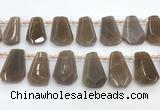 CTD2335 Top drilled 16*18mm - 20*30mm faceted freeform moonstone beads